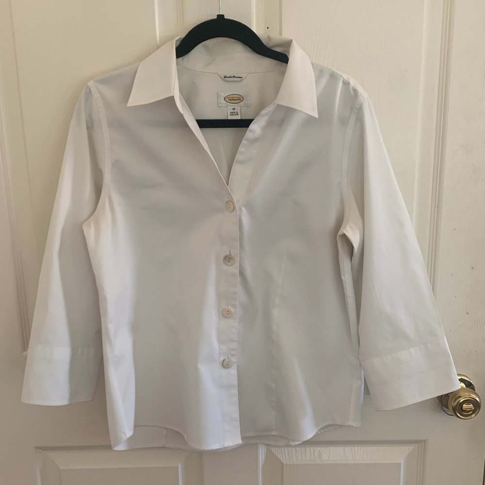 Talbots Women's White Button-down Shirt